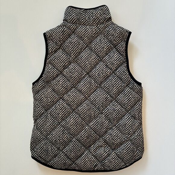J Crew Quilted Herringbone Down Feather Fill Vest Jacket Women’s Size Small Warm - Picture 2 of 9